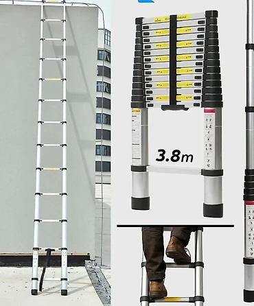Teleskopske aluminijumske merdevine – 3,8 m - Maksimalna dužina: 3,8 na lalafo.rs Teleskopske aluminijumske merdevine – 3,8 m - Maksimalna dužina: 3,8