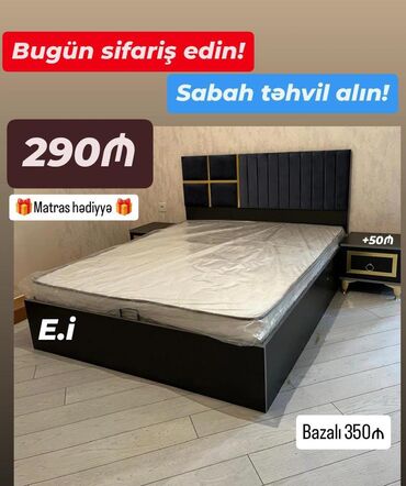 Yataq otağı dəstləri: İkinəfərlik çarpayı, Tumba, Azərbaycan, Yeni — 1