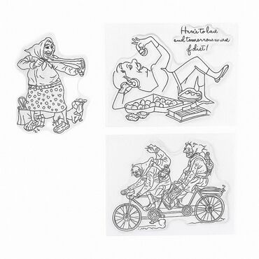 Другой декор и предметы интерьера: Прозрачные силиконовые штампы для скрапбукинга – забавные бабушки 😄✨