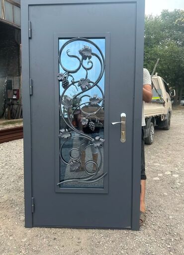 Двери для домов и квартир: Двери для домов и квартир, Металл, Двустворчатая, цвет - Серый — 6