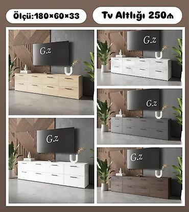 ev mebeli: TV altlığı – ölçü: 180×60×33 - Müasir minimal dizayn, geniş üst səth — 1