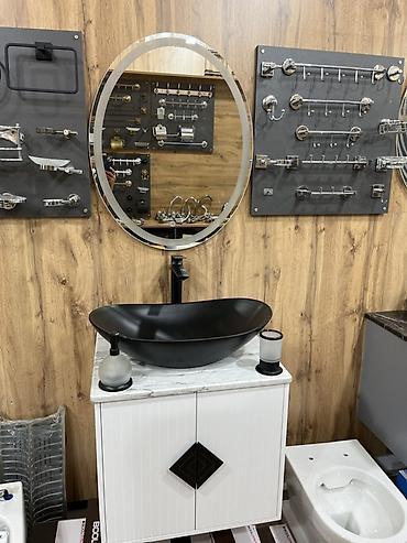 шкаф в ванную: Hamam üçün lavabo dəsti – modern dizayn Təsvir: - Üstdən quraşdırılan — 3
