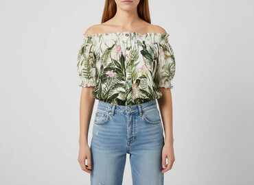 zielona sukienka w kwiaty reserved: H&M, Жіноча блуза, розмір XS