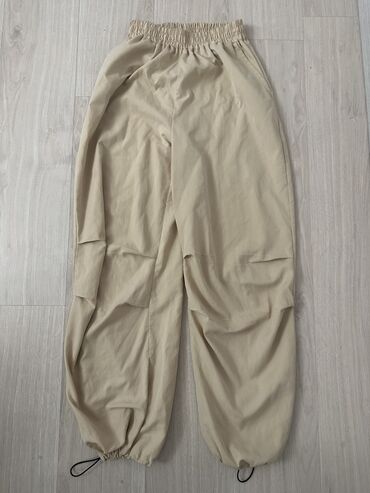 штаны с бабочками: Повседневные брюки, Высокая талия, Лето, M (EU 38)