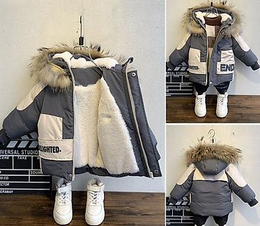 nike tech fleese: Детская зимняя парка с утеплением и мехом - Теплая модель для — 2