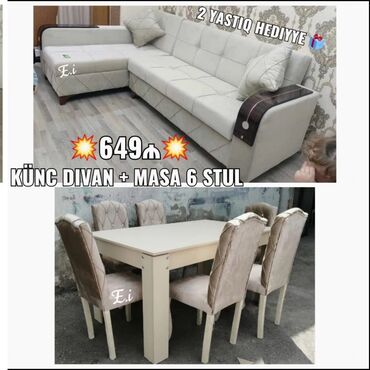 Divan və masa dəstləri: Yeni, Künc divan, Qonaq otağı üçün, Açılmayan, Türkiyə — 2