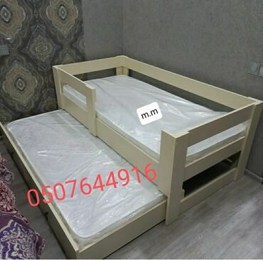 İkimərtəbəli uşaq çarpayıları: Oğlan və qız üçün, Yeni, Çarpayı, Matras ilə, Siyirməli, Laminat — 24