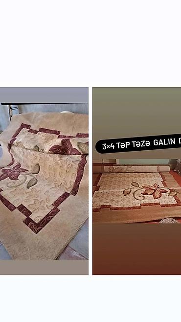 Döşəmə: 3x4 xalça – qalın, yumşaq və isti saxlayan material. - Rəng: bej fon — 1