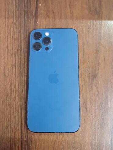 продать айфон 12: IPhone 12 Pro Max, Колдонулган, 128 ГБ, Sierra Blue, 75 %