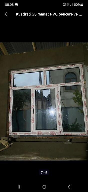 Plastik pəncərələr: Yeni İkiqat şüşə paketi Plastik pəncərə, Еni: 2 sm, Uzunluğu: 5 sm, Pulsuz quraşdırma — 18