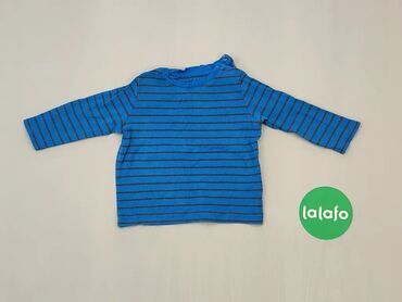 Bluzki: Bluzka, 6-9 m, wzrost - 74 cm., wzór - Linia, kolor - Niebieski
