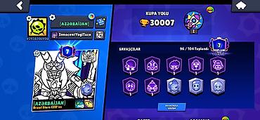 maraqlı profil şəkilləri: Brawl Stars hesabı – yüksək səviyyəli oyun profili - Kupa yolu: 30 — 1