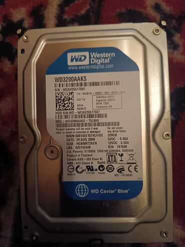 500 gb hard disk qiymeti: Daxili Sərt disk (HDD) Western Digital (WD), 480 GB, 7200 RPM, 2.5", İşlənmiş