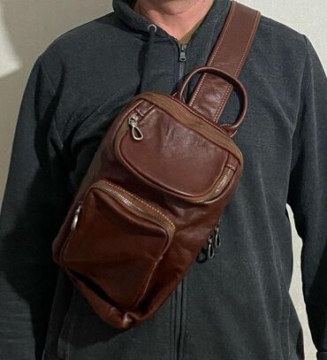 женские сумки через плечо: Мужская новая нагрудная сумка! 2 штуки Материал: 100% натуральная