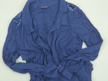 czarne bluzki z długim rękawem eleganckie: Shirt, L (EU 40), condition - Very good