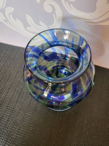 Ostali antikviteti: Svecnjak rucni rad tkz morsko staklo Bjorna Ramela Svedska iz 70ih — 12