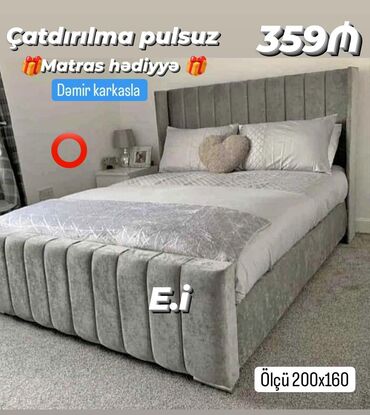 Ev üçün dekor: Yeni, İkinəfərlik çarpayı, Matras ilə