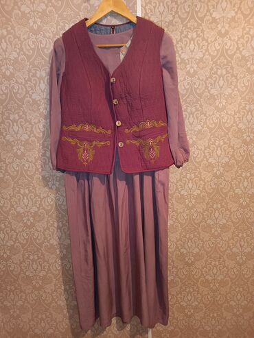 туркменские платья из штапеля: Повседневное платье, Made in KG, Лето, Длинная модель, Штапель, Платье-комбинация, XL (EU 42)