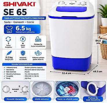 şvaki: №: 10946 Məhsulun adı: Paltaryuyan maşın Shivaki SE65, ağ Brend — 1