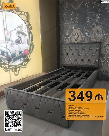 Kod: 4150 Çarpayı - Ölçü: 90 × 200 sm - Mexanizm: Açılmayan, bazasız — 1