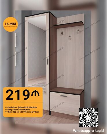 Dolablar: Açılan, 1 qapı Düz dolab, Dəhliz dolabı
