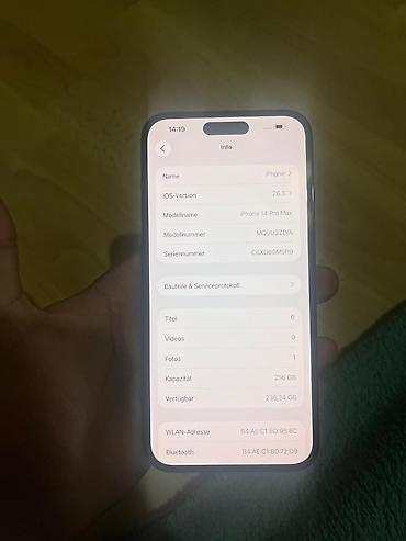 Apple iPhone: IPhone 15 Pro Max, Б/у, 256 ГБ, Black Titanium, Кабель, 78 % — 13