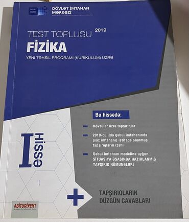 ədəbiyyat test toplusu 2019 pdf indir: Fizika test toplusu 1 hissə, 2019