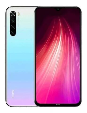 2. el telefon xiaomi: Xiaomi Redmi Note 8, 64 ГБ, цвет - Голубой, 
 Отпечаток пальца, Две SIM карты, Сенсорный