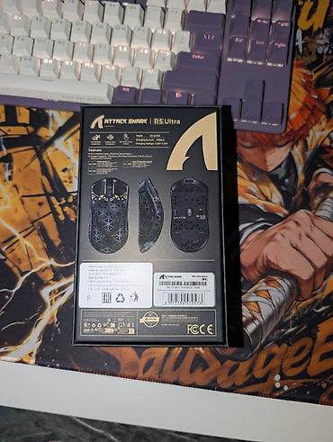 Аксессуары для ПК: Игровая мышь ATTACK SHARK R5 Ultra (PAW3950MAX) Опен бокс. Все глайды — 2