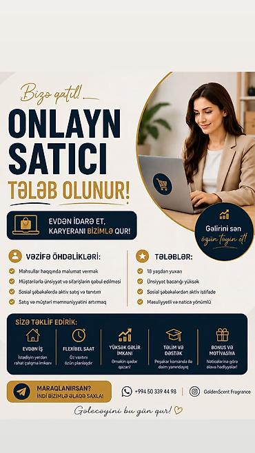 freelance dizayner vakansiya: Satış məsləhətçisi tələb olunur — 1