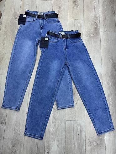 порофин: Джинсы, Мом, Высокая талия, XL, S, M — 3
