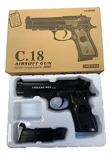 oyunca: Məhsul: SHUANG WEI C.18 Airsoft tapança Xüsusiyyətlər: - Kalibr: 6 mm — 4