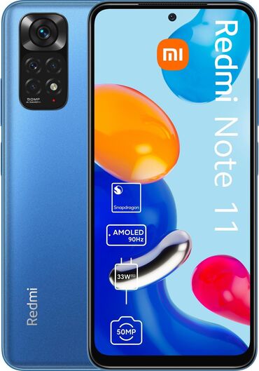 телефоны xiaomi redmi 9s: Redmi, Redmi Note 11, Колдонулган, 128 ГБ, түсү - Көк, 2 SIM