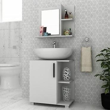 standing mirror: Тумба для ванны, Новый, Без раковины, ЛДСП, В рассрочку, Платная доставка, Самовывоз, цвет - Белый — 1