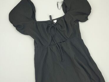 czarna sukienki z bufiastymi rękawami: Dress, M (EU 38), H&M, condition - Very good