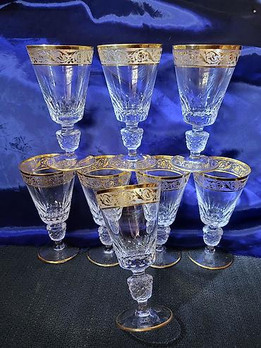 Ostali antikviteti: Luksuzne kristal case za vino1955/56 god,rucni rad — 8