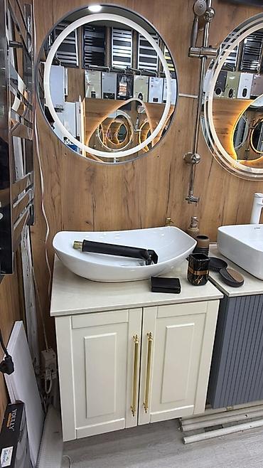 hamam dizaynlari: Hamam otağı üçün müasir lavabo və dolab komplektləri təqdim olunur — 2