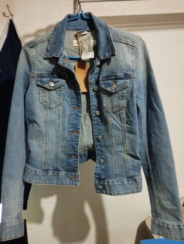 теплая джинсовая куртка: Джинсовая куртка, Осень-весна, XL (EU 42)