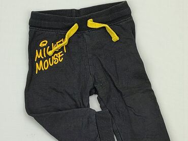 spodnie dresowe na szczupłego chłopca: Sweatpants, Disney, 9-12 months, condition - Good