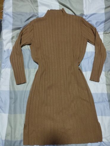 двойка трикотаж: Повседневное платье, Турция, Winter dress, Long dress, Knitted dress, Straight dress, S (EU 36)