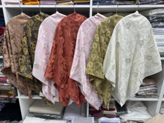 Платки: Платок, Осень-весна, С узорами, С бисером, Вязаная модель — 13