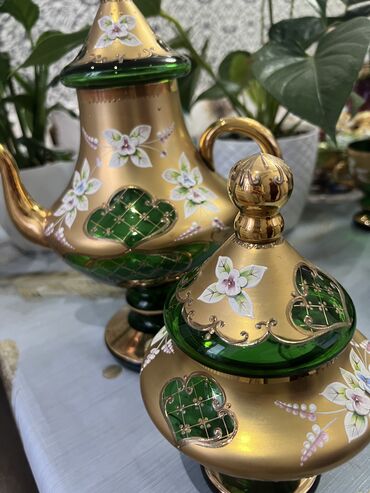 Çay dəstləri və servizlər: Çay dəsti, rəng - Yaşıl, Bohemia, 6 nəfərlik, Çexiya — 3