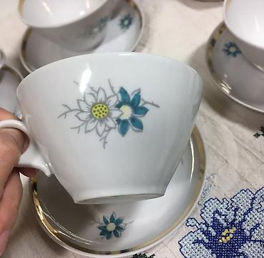 Наборы посуды: ДУЛЁВО! 2 сервиза! Сервантное хранение! В горошек-5 чашек+6 блюдец — 5