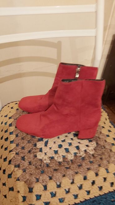 Ботинки и ботильоны: Яркие женские ботильоны - Цвет: насыщенный красно-коралловый - — 1