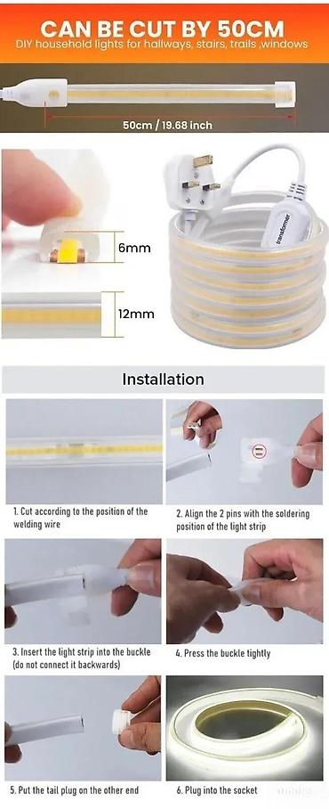 kugla luster: LED traka COB 220V VODOOTPORNA spoljnu 1 do 100M. Broj led dioda po — 10