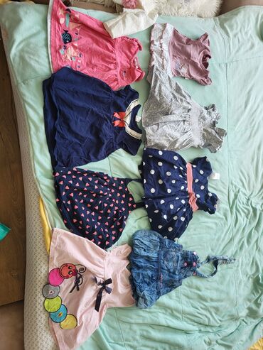 šantung svila haljine: Set: T-shirt, Trousers, Dress, 74-80