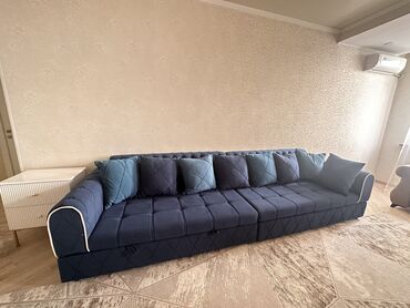 диван новый раскладной: Диван-кровать, цвет - Синий, Новый