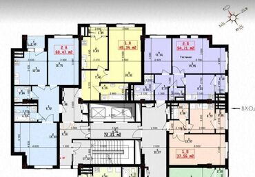 1 ком кв в бишкеке: 1 комната, 46 м², 12 этаж