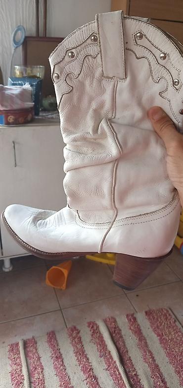 dd step obuca: Ženske bele kaubojske čizme, visoke do ispod kolena, sa — 2