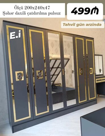 Çarpayılar: *6 qapılı dolab "Endirim "499Azn 💥* ✔️Rəng seçimi var ✔️ Şəhər daxili